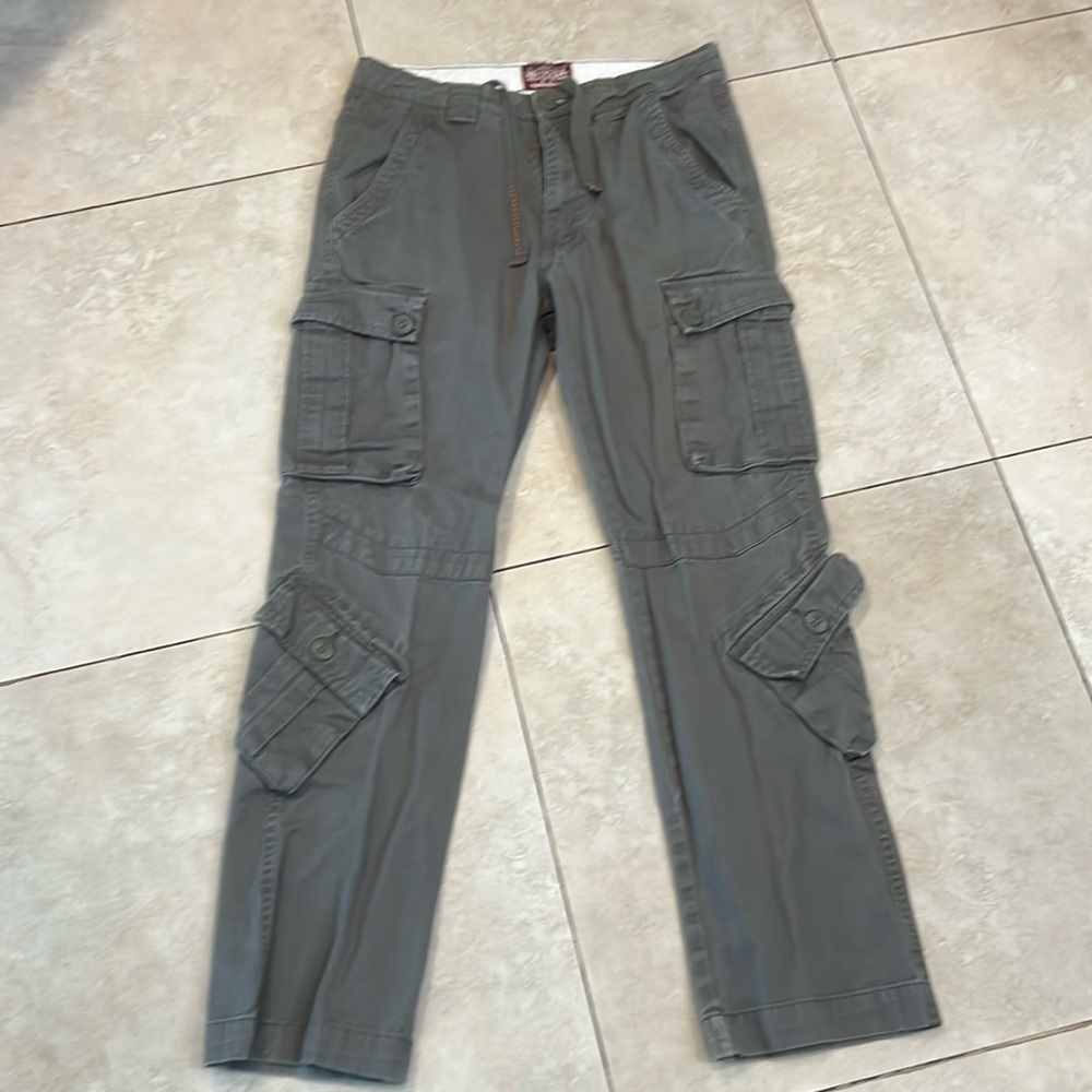 Mens Cotton Gray Cargo Pants